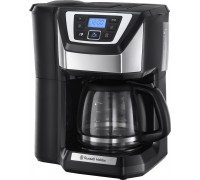 Кофеварка Russell Hobbs капельная Chester Grind und Brew 1.5л, молотый + зерна, LED-дисплей, кофемолка, черно-серебристый