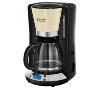 Кофеварка Russell Hobbs капельная Colours Plus 1.25л, молотый, черно-бежевый