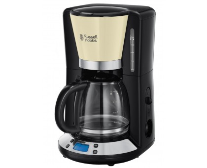 Кофеварка Russell Hobbs капельная Colours Plus 1.25л, молотый, черно-бежевый