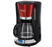 Кофеварка Russell Hobbs капельная Colours Plus 1.25л, молотый, красно-черный