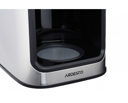 Кофеварка Ardesto капельная Steel Collection 1.2л, зерно + молотый, дисплей, серебристо-черный