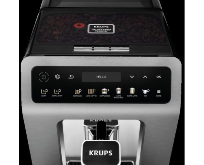 Кофемашина Krups Evidence 2.3л, зерно, автомат.капучинатор, OLED диспл, авторецептов - 19, серо - черный