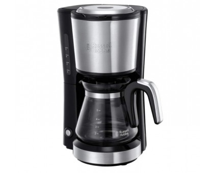 Кофеварка Russell Hobbs капельная Compact Home 0.74л, молотый, черно-серебристый