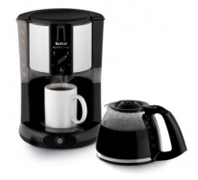 Кофеварка Tefal капельная Subito Mug 1.25л, молотый, черно-серебристый