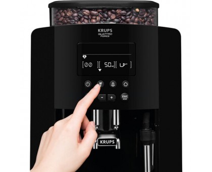 Кавомашина Krups Arabica 1.7л, зерно, ручний капучинатор, LED - дисплей, авторецептів - 3, свій рецепт, чорний