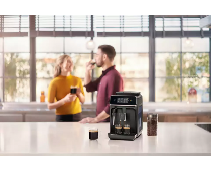 Кофемашина Philips Series 2200 1.8л, зерно + молоко, ручной капучинатор, авторецептов - 1, черный