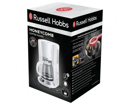 Кавоварка Russell Hobbs крапельна Honeycomb 1.25л, мелена, білий