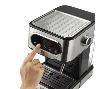 Кавоварка Gorenje ріжкова 1.5л, мелена, ручний капучинатор, нерж