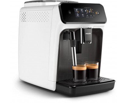 Кофемашина Philips Series 1200 1.8л, зерно + молоко, ручной капучинатор, авторецептов - 2, бело - черный Кофемашина Philips Series 1200 1.8л, зерно + молоко, ручной капучинатор, авторецептов - 2, бело - черный
