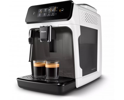 Кофемашина Philips Series 1200 1.8л, зерно + молоко, ручной капучинатор, авторецептов - 2, бело - черный Кофемашина Philips Series 1200 1.8л, зерно + молоко, ручной капучинатор, авторецептов - 2, бело - черный