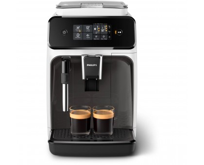 Кофемашина Philips Series 1200 1.8л, зерно + молоко, ручной капучинатор, авторецептов - 2, бело - черный Кофемашина Philips Series 1200 1.8л, зерно + молоко, ручной капучинатор, авторецептов - 2, бело - черный