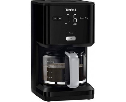 Кофеварка Tefal капельная Smart&light 1.25л, молотый, LED-дисплей, черный Кофеварка Tefal капельная Smart&light 1.25л, молотый, LED-дисплей, черный