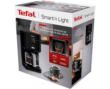 Кофеварка Tefal капельная Smart&light 1.25л, молотый, LED-дисплей, черный Кофеварка Tefal капельная Smart&light 1.25л, молотый, LED-дисплей, черный