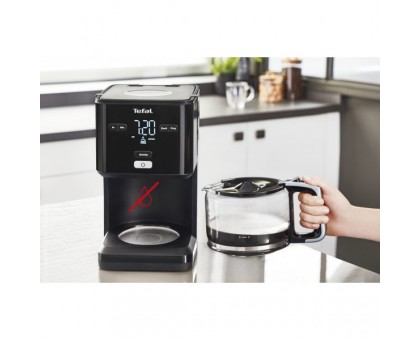 Кофеварка Tefal капельная Smart&light 1.25л, молотый, LED-дисплей, черный Кофеварка Tefal капельная Smart&light 1.25л, молотый, LED-дисплей, черный