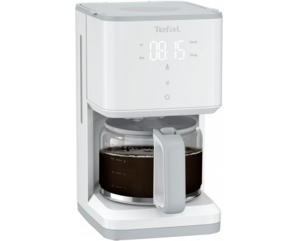 Кофеварка Tefal капельная Sense 1.25л, молотый, LED-дисплей, сенсорное управл., белый