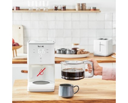 Кофеварка Tefal капельная Sense 1.25л, молотый, LED-дисплей, сенсорное управл., белый