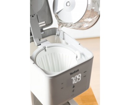 Кофеварка Tefal капельная Sense 1.25л, молотый, LED-дисплей, сенсорное управл., белый