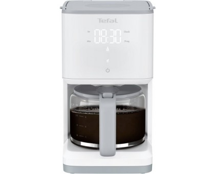 Кофеварка Tefal капельная Sense 1.25л, молотый, LED-дисплей, сенсорное управл., белый