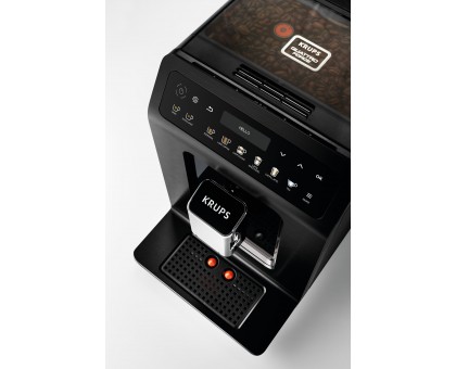 Кофемашина Krups Evidence Plus Titanium 2.3л, зерно, автомат.капучинатор, OLED диспл, аторец. - 19, черный Кофемашина Krups Evidence Plus Titanium 2.3л, зерно, автомат.капучинатор, OLED диспл, аторец. - 19, черный