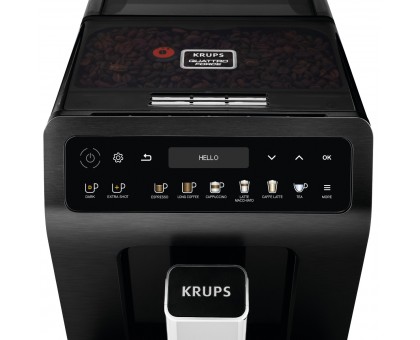 Кофемашина Krups Evidence Plus Titanium 2.3л, зерно, автомат.капучинатор, OLED диспл, аторец. - 19, черный Кофемашина Krups Evidence Plus Titanium 2.3л, зерно, автомат.капучинатор, OLED диспл, аторец. - 19, черный