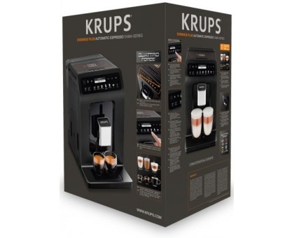 Кофемашина Krups Evidence Plus Titanium 2.3л, зерно, автомат.капучинатор, OLED диспл, аторец. - 19, черный Кофемашина Krups Evidence Plus Titanium 2.3л, зерно, автомат.капучинатор, OLED диспл, аторец. - 19, черный