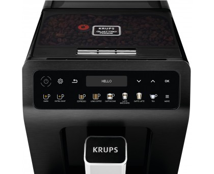 Кофемашина Krups Evidence Plus Titanium 2.3л, зерно, автомат.капучинатор, OLED диспл, аторец. - 19, черный Кофемашина Krups Evidence Plus Titanium 2.3л, зерно, автомат.капучинатор, OLED диспл, аторец. - 19, черный