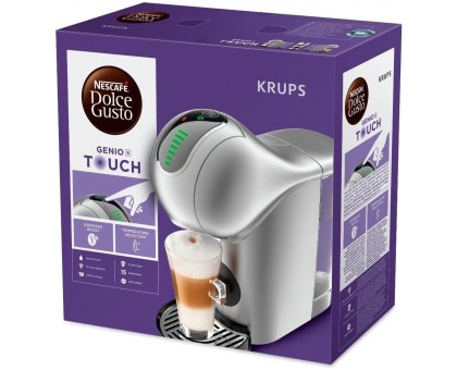 Кофеварка Krups капсульная Dolce Gusto Genio S Touch 0.8л, капсулы, сенсорное управление, серебристый Кофеварка Krups капсульная Dolce Gusto Genio S Touch 0.8л, капсулы, сенсорное управление, серебристый