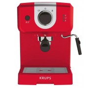 Кофеварка Krups рожковая Opio 1.5л, молотый, ручной капучинатор, подогрев чашек, красный