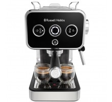 Кофеварка Russell Hobbs рожковая Distinctions 1.1л, молотый + чалды, черно-серебристый