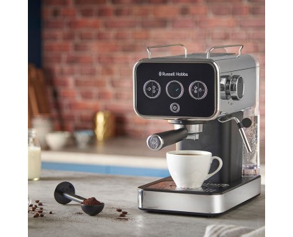 Кофеварка Russell Hobbs рожковая Distinctions 1.1л, молотый + чалды, черно-серебристый Кофеварка Russell Hobbs рожковая Distinctions 1.1л, молотый + чалды, черно-серебристый