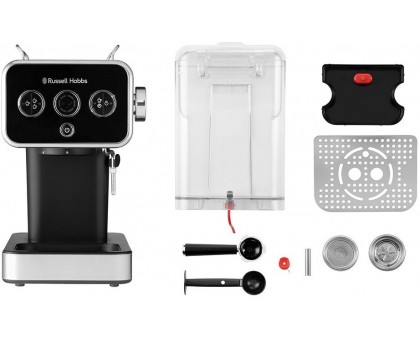 Кофеварка Russell Hobbs рожковая Distinctions 1.1л, молотый + чалды, черно-серебристый Кофеварка Russell Hobbs рожковая Distinctions 1.1л, молотый + чалды, черно-серебристый