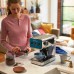 Кофеварка Russell Hobbs рожковая Distinctions Ocean 1.1л, молотый + чалды, сине-серебристый