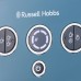 Кофеварка Russell Hobbs рожковая Distinctions Ocean 1.1л, молотый + чалды, сине-серебристый