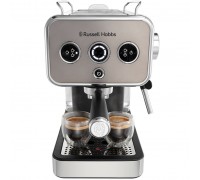 Кофеварка Russell Hobbs рожковая Distinctions Titanium 1.1л, молотый + чалды, серебристый