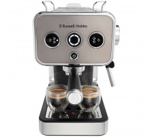 Кофеварка Russell Hobbs рожковая Distinctions Titanium 1.1л, молотый + чалды, серебристый