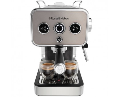 Кофеварка Russell Hobbs рожковая Distinctions Titanium 1.1л, молотый + чалды, серебристый Кофеварка Russell Hobbs рожковая Distinctions Titanium 1.1л, молотый + чалды, серебристый