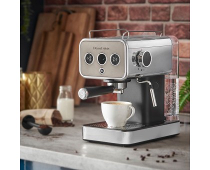 Кофеварка Russell Hobbs рожковая Distinctions Titanium 1.1л, молотый + чалды, серебристый Кофеварка Russell Hobbs рожковая Distinctions Titanium 1.1л, молотый + чалды, серебристый