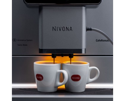 Кавомашина Nivona CafeRomatica 2.2л, зерно + мелена, автомат.капучинатор, авторецептів - 9, чорно - срібний Кавомашина Nivona CafeRomatica 2.2л, зерно + мелена, автомат.капучинатор, авторецептів - 9, чорно - срібний