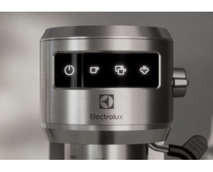 Кавоварка Electrolux ріжкова, 1л, мелена, ручний капуч, LED-дисплей, підігрів чашок, метал
