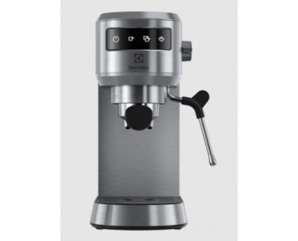 Кавоварка Electrolux ріжкова, 1л, мелена, ручний капуч, LED-дисплей, підігрів чашок, метал