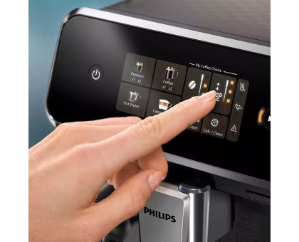 Кофемашина Philips Series 2300 1.8л, зерно + молоко, автомат.капучинатор, сенсорное управл., черный