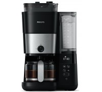 Кофеварка Philips капельная All-in-1 Brew 1.25л, зерно + молотый, дисплей, подогрев кофейника, кофемолка, черный