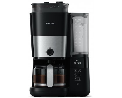 Кофеварка Philips капельная All-in-1 Brew 1.25л, зерно + молотый, дисплей, подогрев кофейника, кофемолка, черный Кофеварка Philips капельная All-in-1 Brew 1.25л, зерно + молотый, дисплей, подогрев кофейника, кофемолка, черный