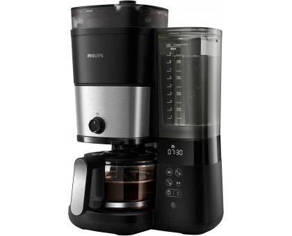 Кофеварка Philips капельная All-in-1 Brew 1.25л, зерно + молотый, дисплей, подогрев кофейника, кофемолка, черный Кофеварка Philips капельная All-in-1 Brew 1.25л, зерно + молотый, дисплей, подогрев кофейника, кофемолка, черный