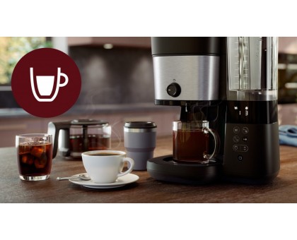 Кофеварка Philips капельная All-in-1 Brew 1.25л, зерно + молотый, дисплей, подогрев кофейника, кофемолка, черный Кофеварка Philips капельная All-in-1 Brew 1.25л, зерно + молотый, дисплей, подогрев кофейника, кофемолка, черный