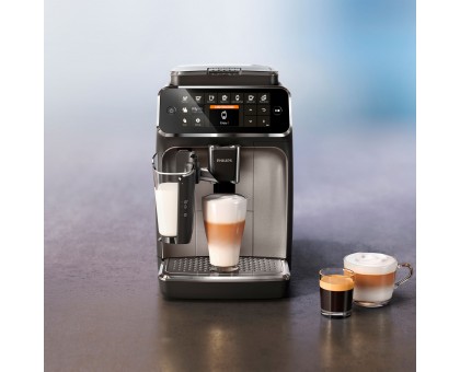 Кавомашина Philips Series 4300 LatteGo, 1.9л, зерно+мелена, автомат.капуч, дисплей, авторецептів -8, чорний Кавомашина Philips Series 4300 LatteGo, 1.9л, зерно+мелена, автомат.капуч, дисплей, авторецептів -8, чорний