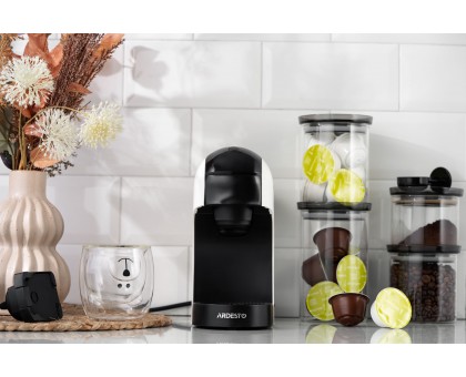 Кавоварка Ardesto капсульна, 0.8л, капсули Nespresso, Nescafe Dolce Gusto, мелена кава, сенсорне керування, білий Кавоварка Ardesto капсульна, 0.8л, капсули Nespresso, Nescafe Dolce Gusto, мелена кава, сенсорне керування, білий