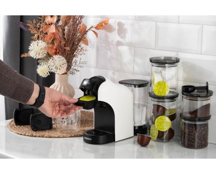Кавоварка Ardesto капсульна, 0.8л, капсули Nespresso, Nescafe Dolce Gusto, мелена кава, сенсорне керування, білий Кавоварка Ardesto капсульна, 0.8л, капсули Nespresso, Nescafe Dolce Gusto, мелена кава, сенсорне керування, білий