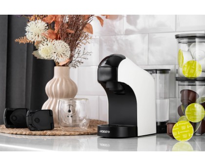 Кавоварка Ardesto капсульна, 0.8л, капсули Nespresso, Nescafe Dolce Gusto, мелена кава, сенсорне керування, білий Кавоварка Ardesto капсульна, 0.8л, капсули Nespresso, Nescafe Dolce Gusto, мелена кава, сенсорне керування, білий