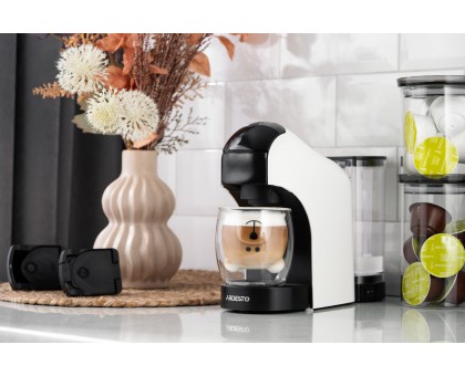 Кавоварка Ardesto капсульна, 0.8л, капсули Nespresso, Nescafe Dolce Gusto, мелена кава, сенсорне керування, білий Кавоварка Ardesto капсульна, 0.8л, капсули Nespresso, Nescafe Dolce Gusto, мелена кава, сенсорне керування, білий